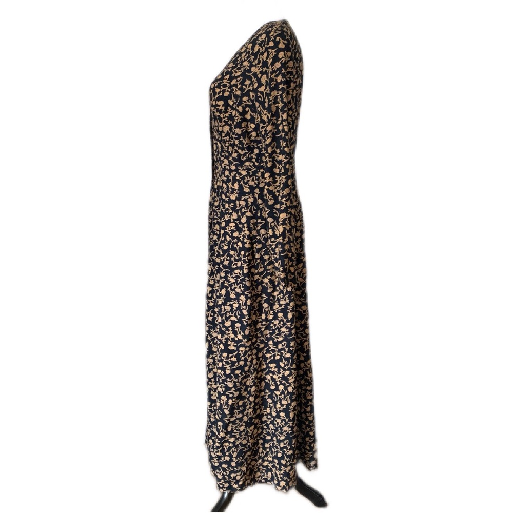 Hugo Buscati SZ 14 Vintage Brown/Black Floral MIDI Dress - Picture 5 of 14